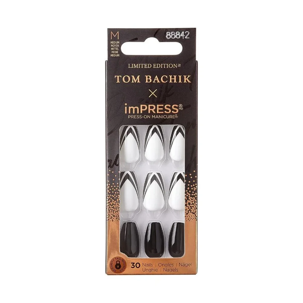 KISS ImPRESS Tom Bachik  Medium Length Nails / Tuxedo Nights